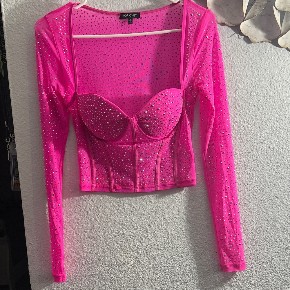 Ever New Vibrant Pink Embellished Blouse
